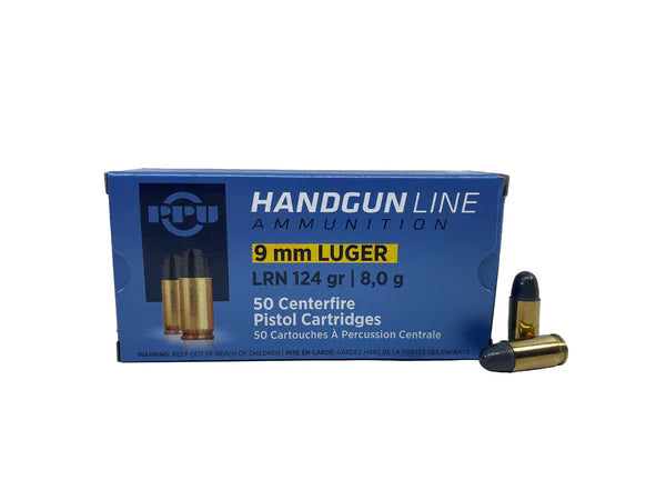 PPU 9mm Luger LRN 124gr 1130FPS