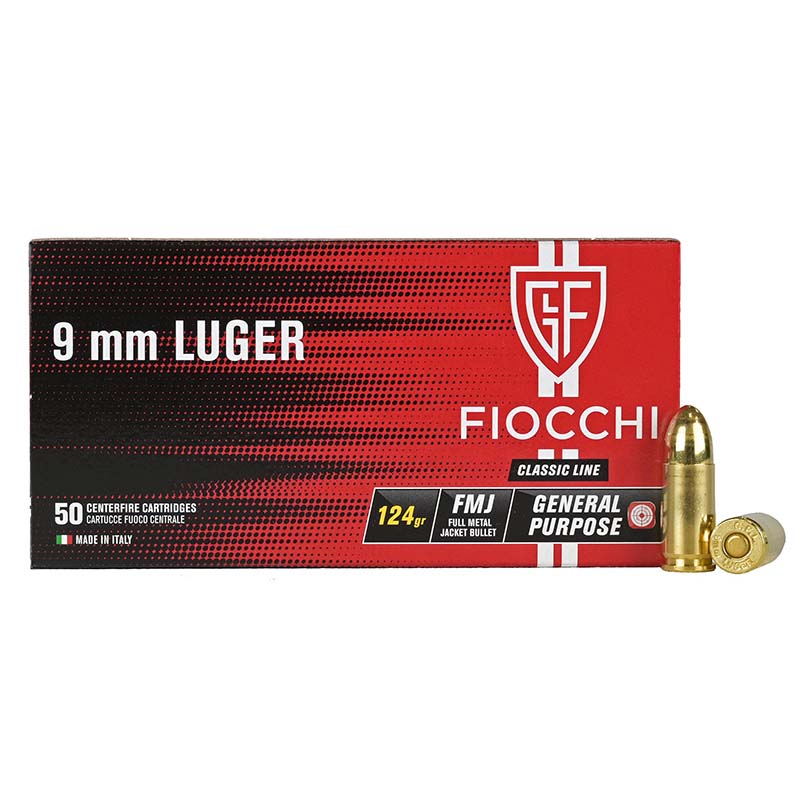 Fiocchi 9mm Luger FMJ 124gr 1150FPS