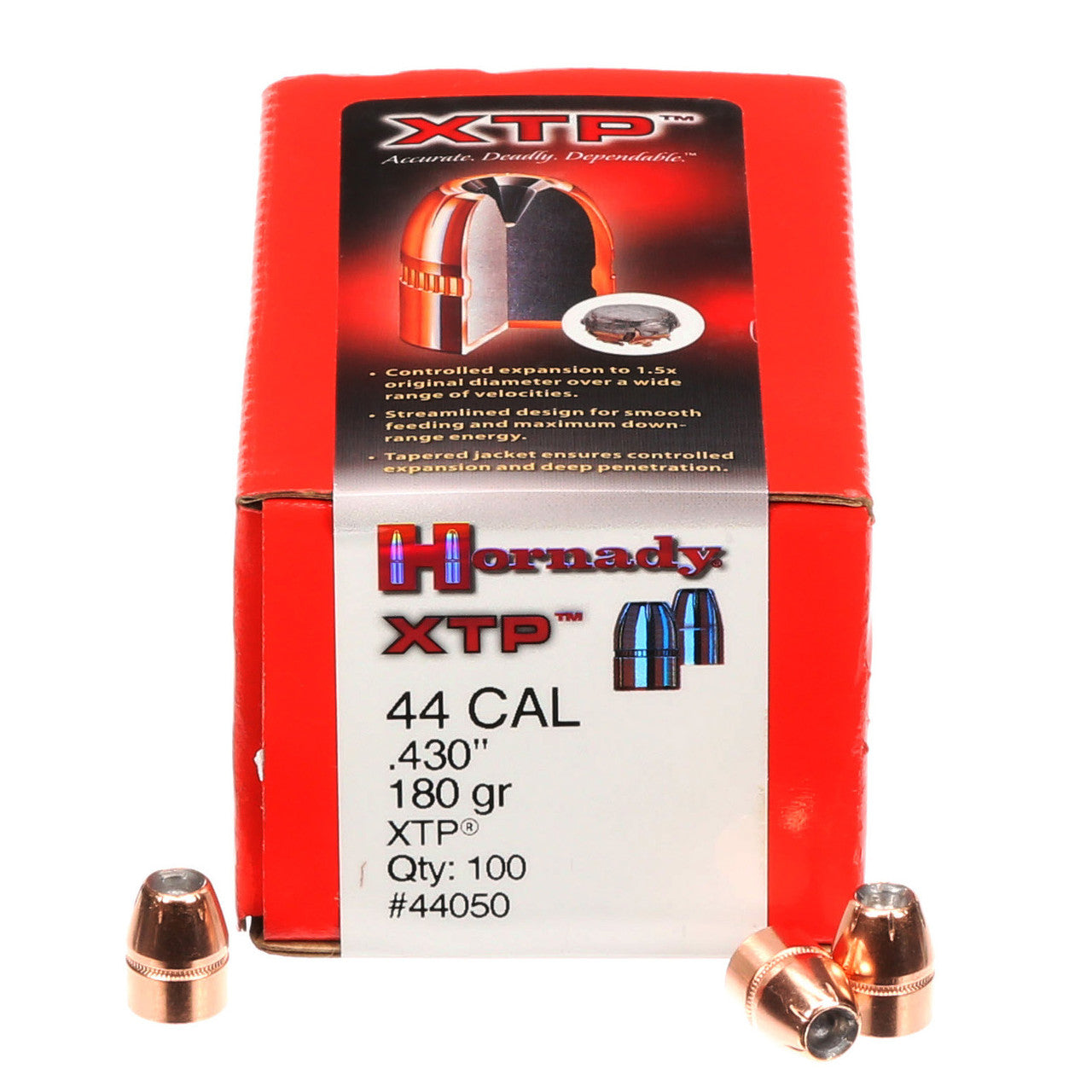HORNADY .430 DIAMETRE 44 CALIBRE 180gr XTP PROJECTILES BOX OF 100 H44050