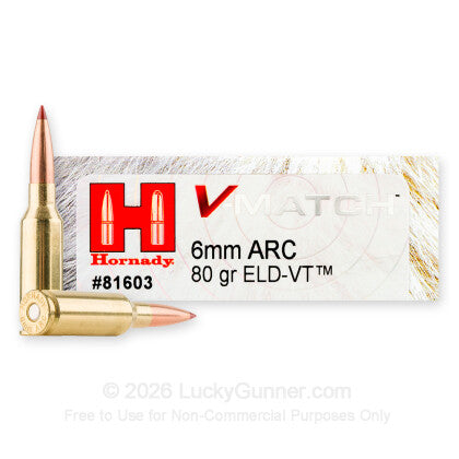 HORNADY 6mm ARC 80gr ELD-VT H81603
