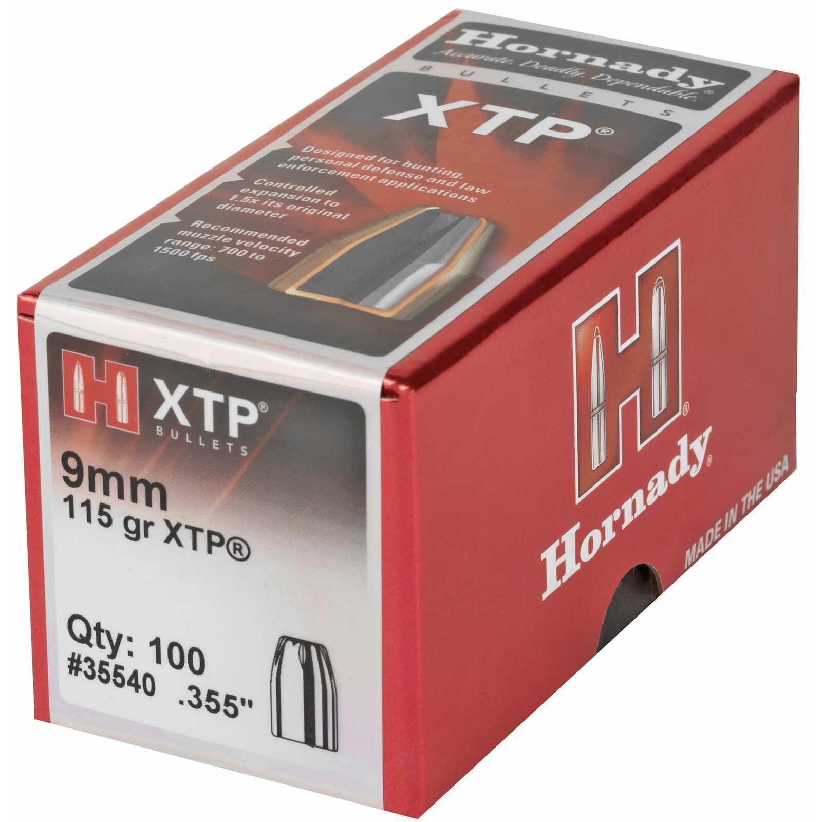 HORNADY 9mm 115gr XTP H35540