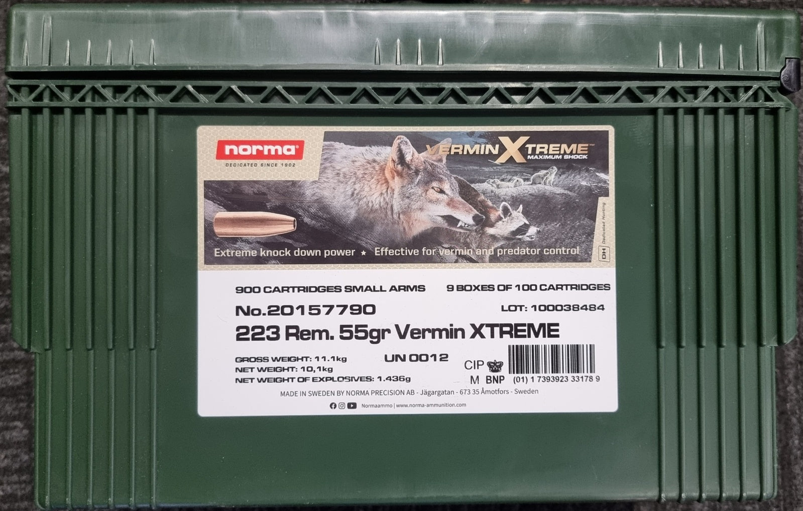NORMA 223 55gr VERMIN 900RDS 20157790