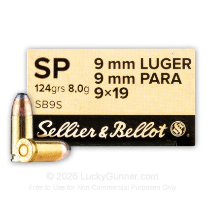 S&B 9mm 124gr SOFT POINT V310592