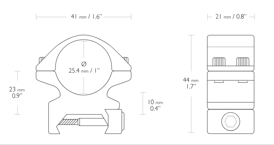 Hawke Ring Mounts 1in Medium BRNO