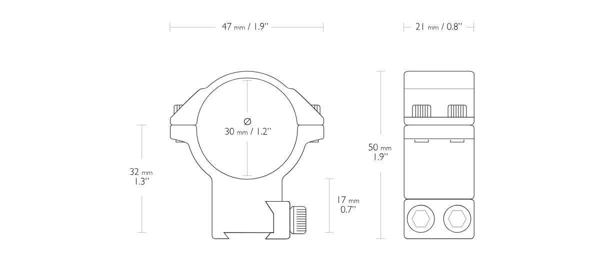 Hawke Ring Mounts 30mm High