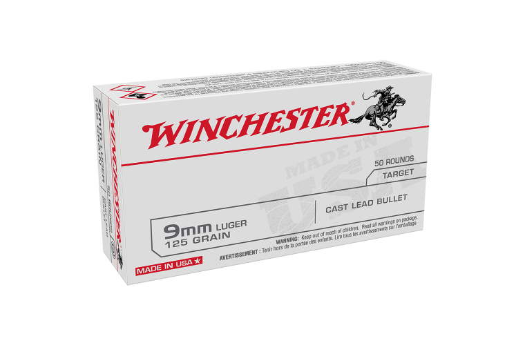 Winchester 9mm Luger LRN 125gr 1010FPS