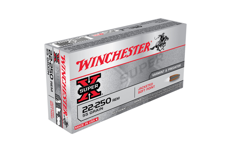 Winchester 22-250rem JSP 55gr 3680FPS