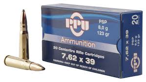 PPU 7.62x39 PSP 123gr 2350FPS