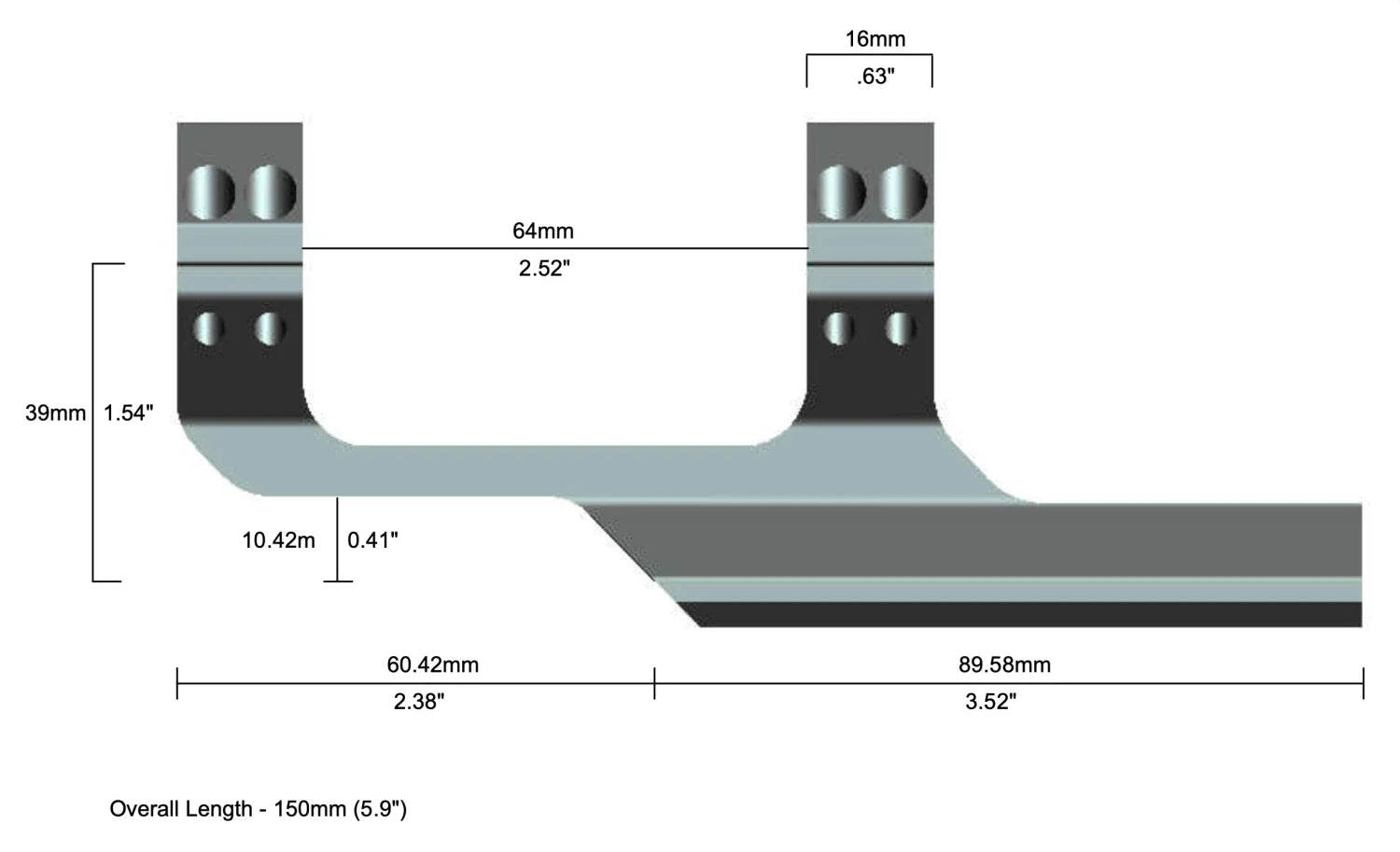 SABRE 30mm CANTILEVER MOUNT SABCM30W