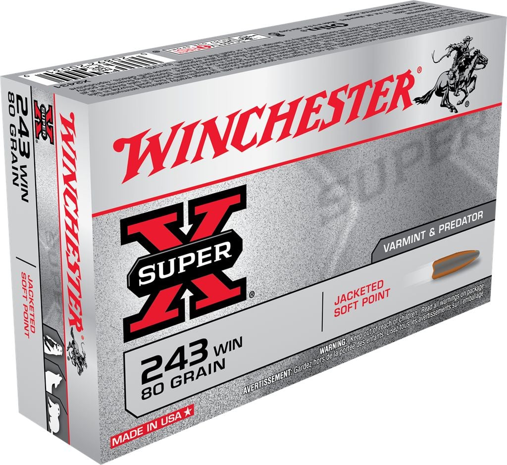 Winchester 243Win JSP 80gr 3350FPS