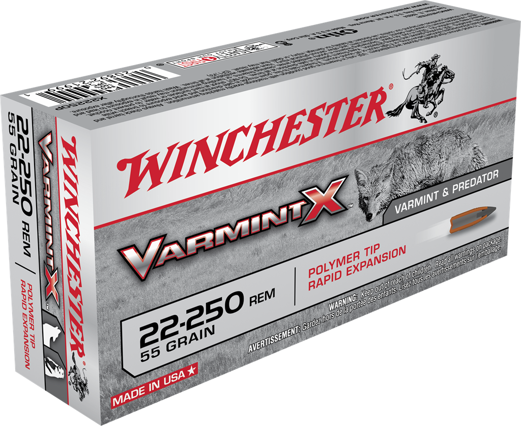 Winchester 22-250rem VarmintX 55gr 3680FPS